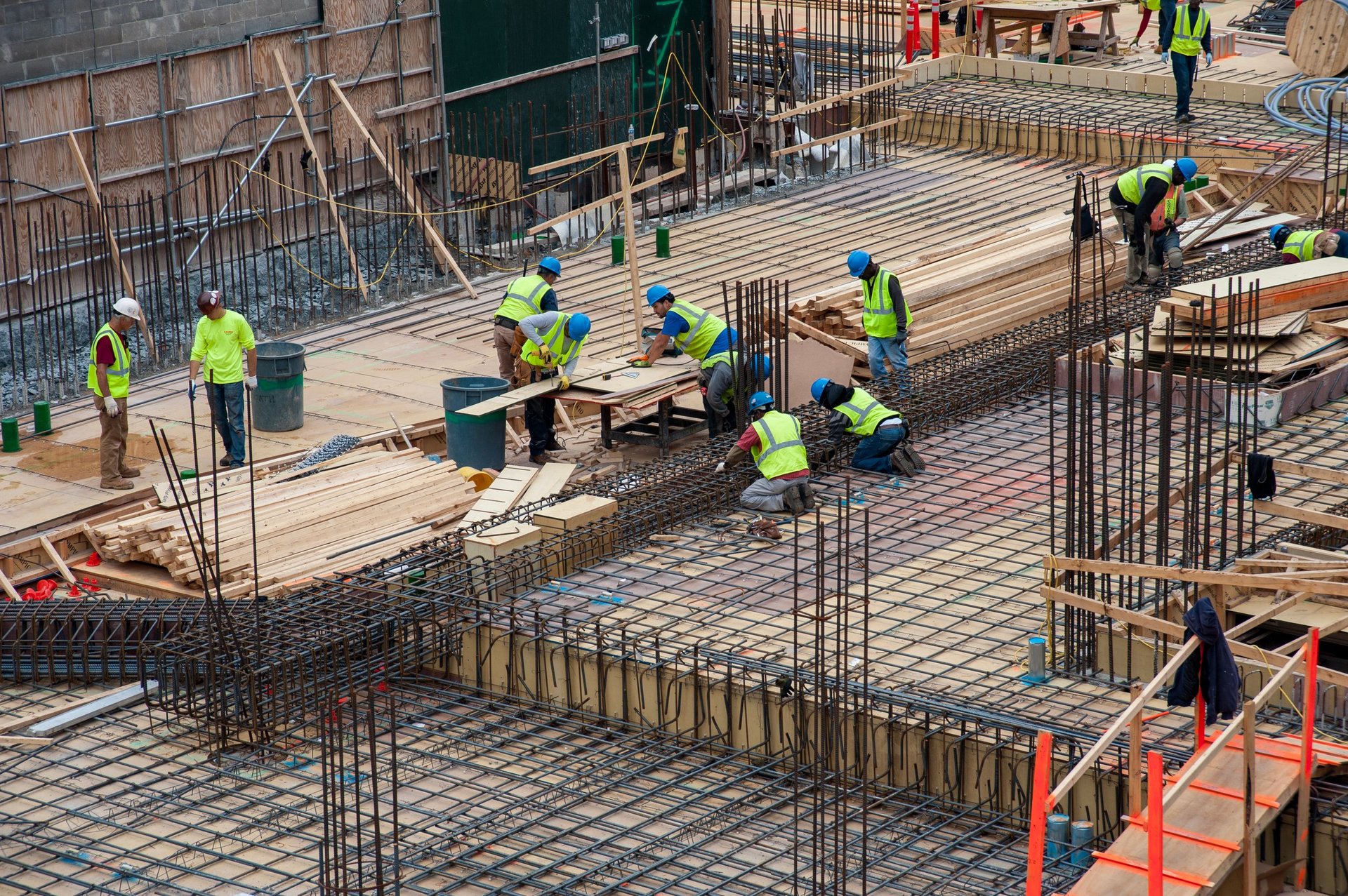 Construction site with workers
