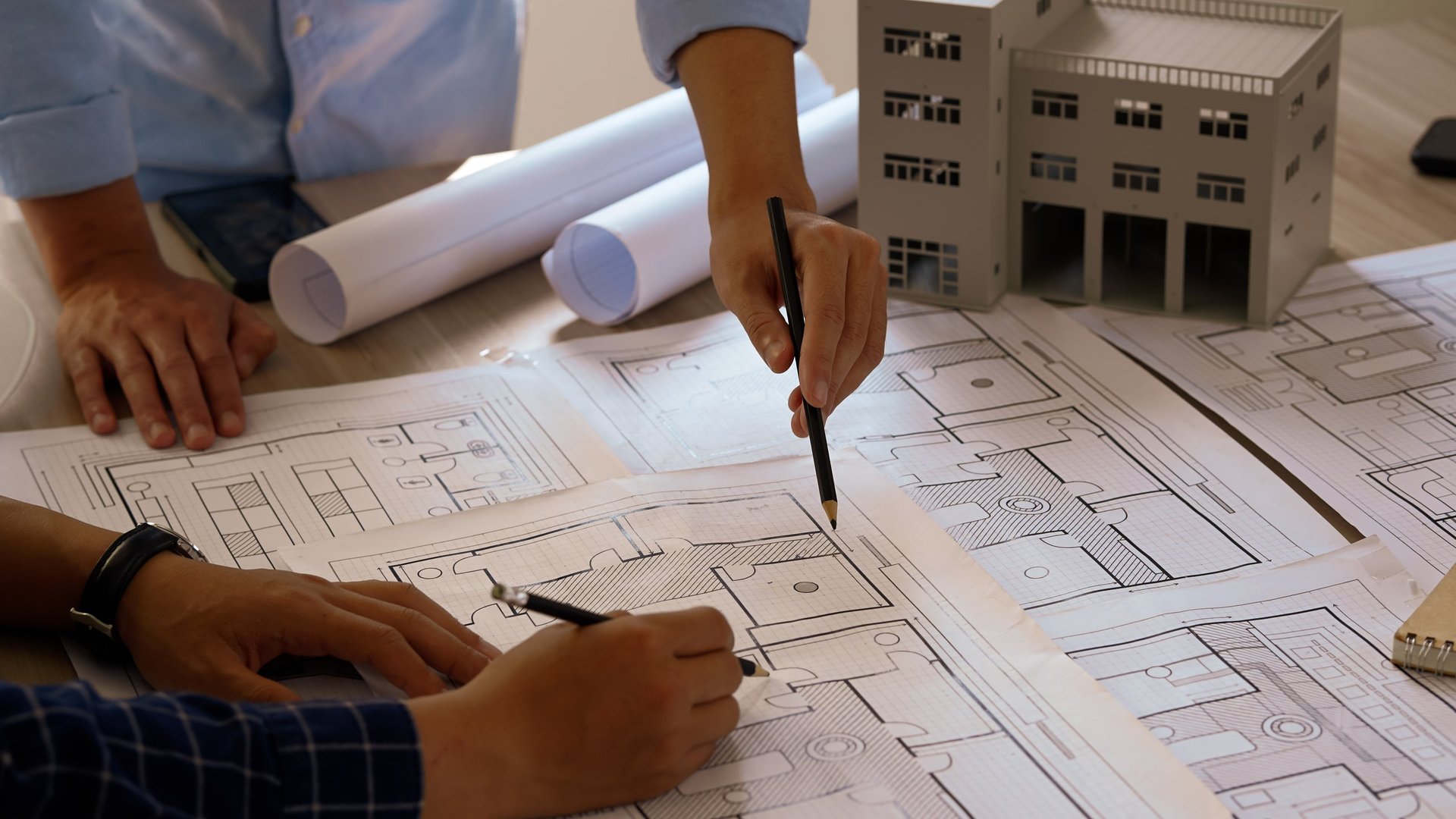 Construction team meeting